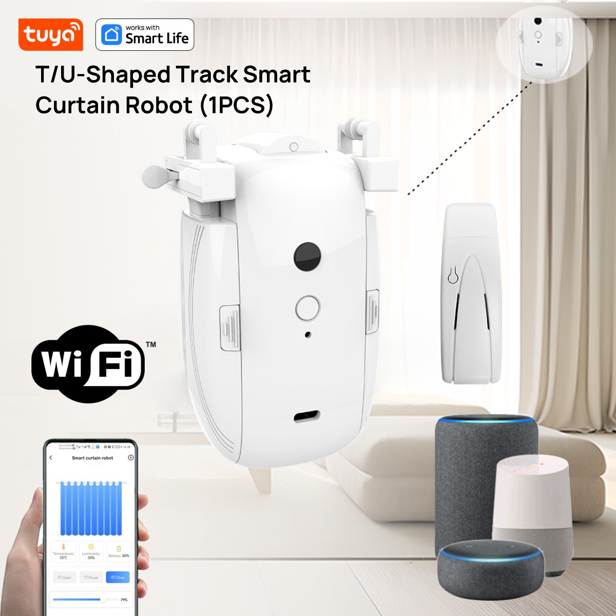 Smart Home Proxmox - Tuya Smart WiFi Curtain Robot (1PCS