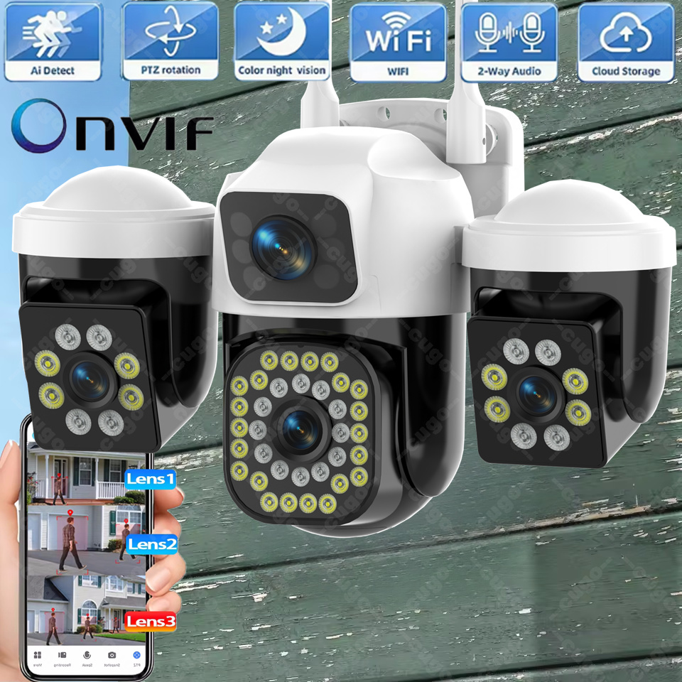 Smart Home Kamera Outdoor - 15MP Security Camera 3-HD Screens Auto