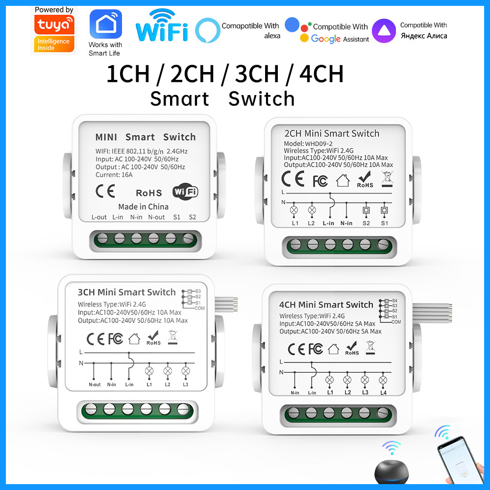 Tuya WiFi Smart Switch 1/2/3/4 - Smart Home For Living review and price
