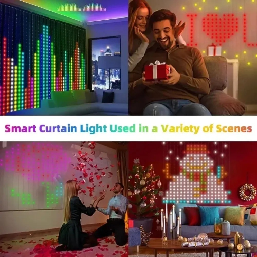 LED Pixel Curtain Lights Bluet - Smart Home App review and price