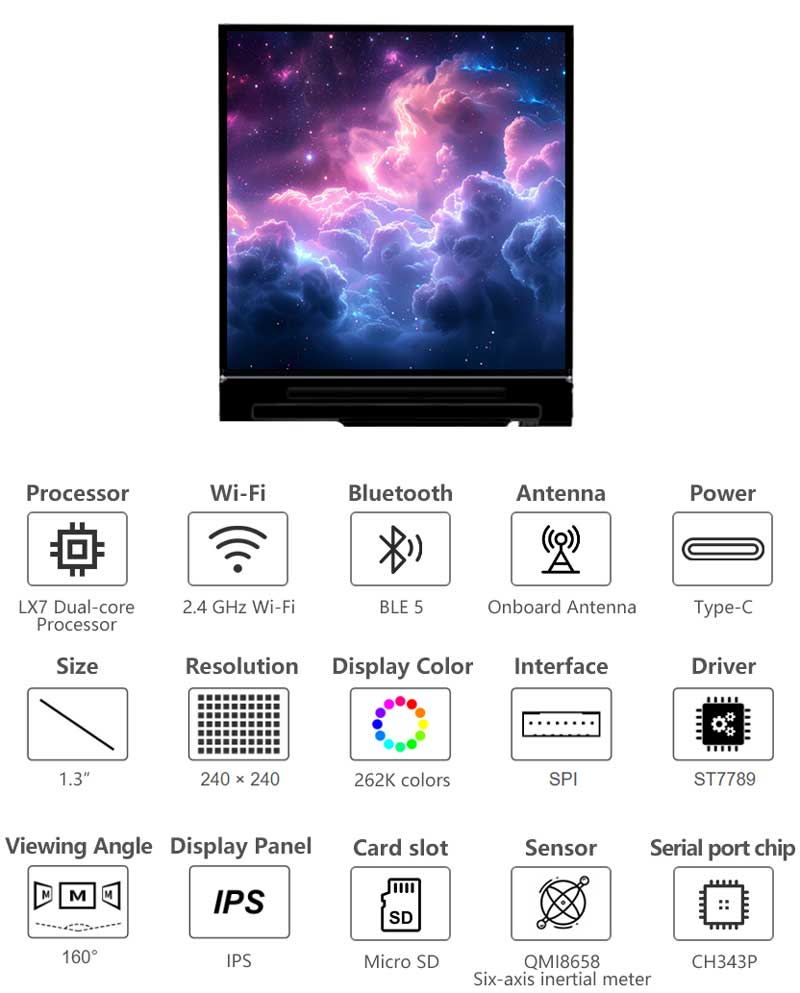 Waveshare ESP32-S3 1.3inch LCD - Smart Home Arduino review and price