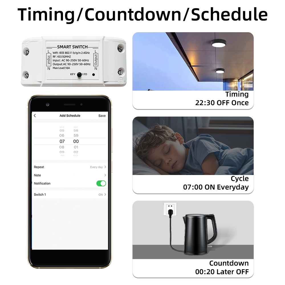 16A Tuya Wifi Smart Switch RF4 - Smart Home Proxmox review and price