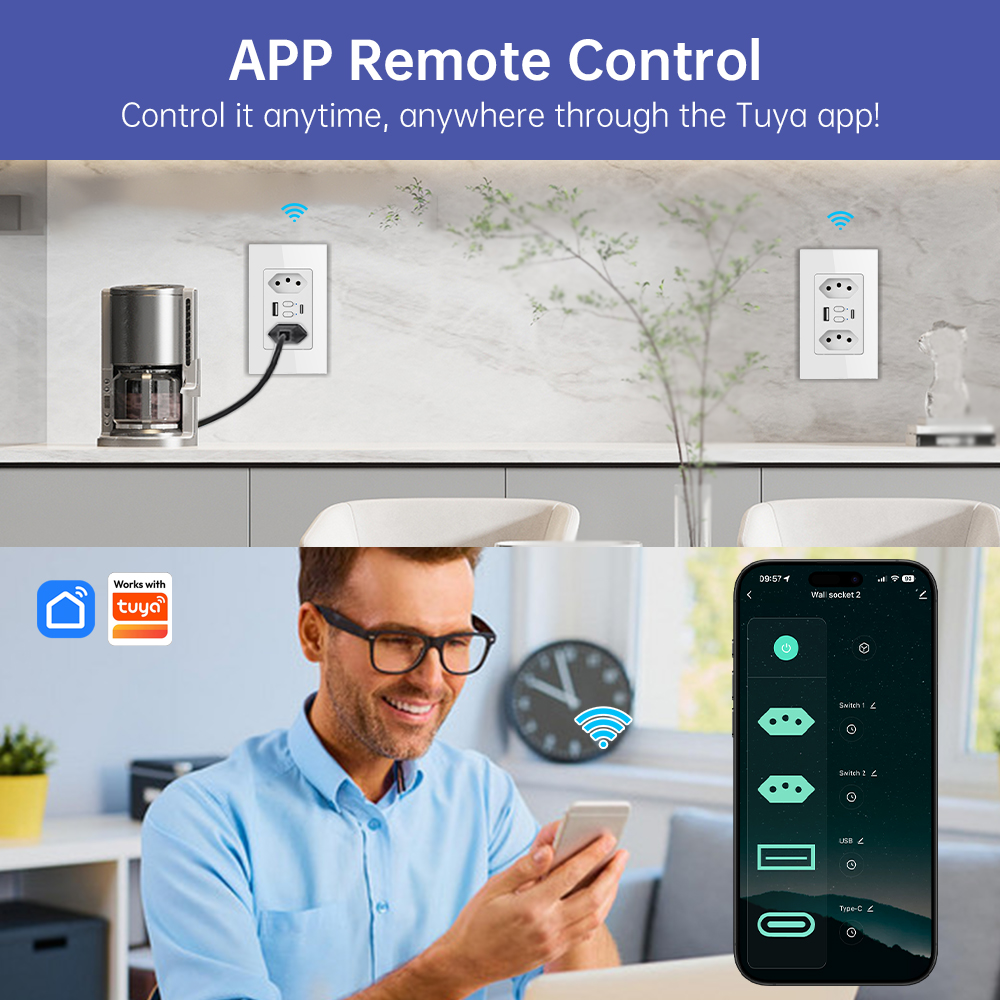 MANHOT Wifi Smart Brazil Socke - Smart Home For Living review and price